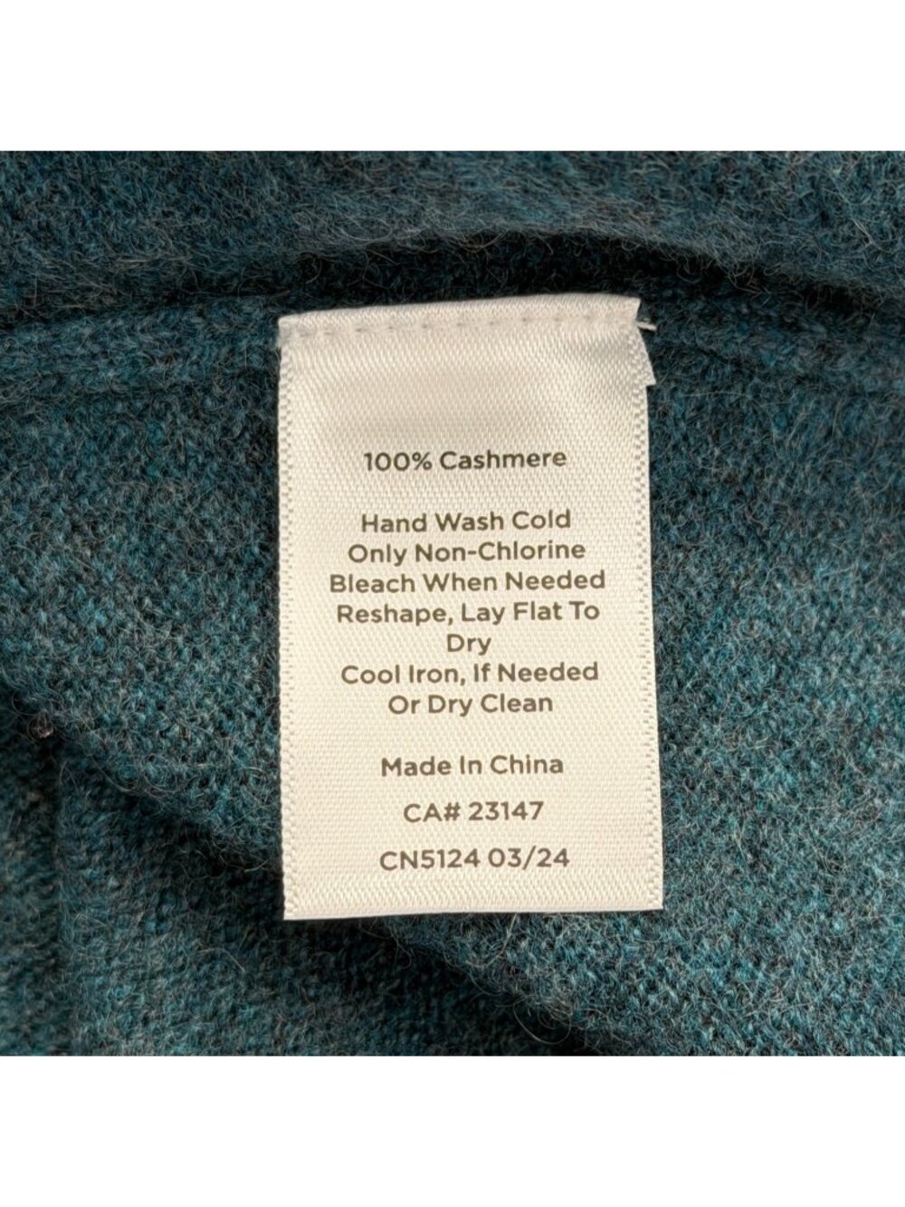 Talbots Womens XL Pure Cashmere Wool Sweater Teal Blue Pullover Crew Neck NEW - Picture 7 of 7